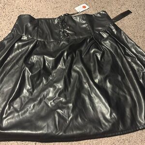Black Faux Leather Skirt